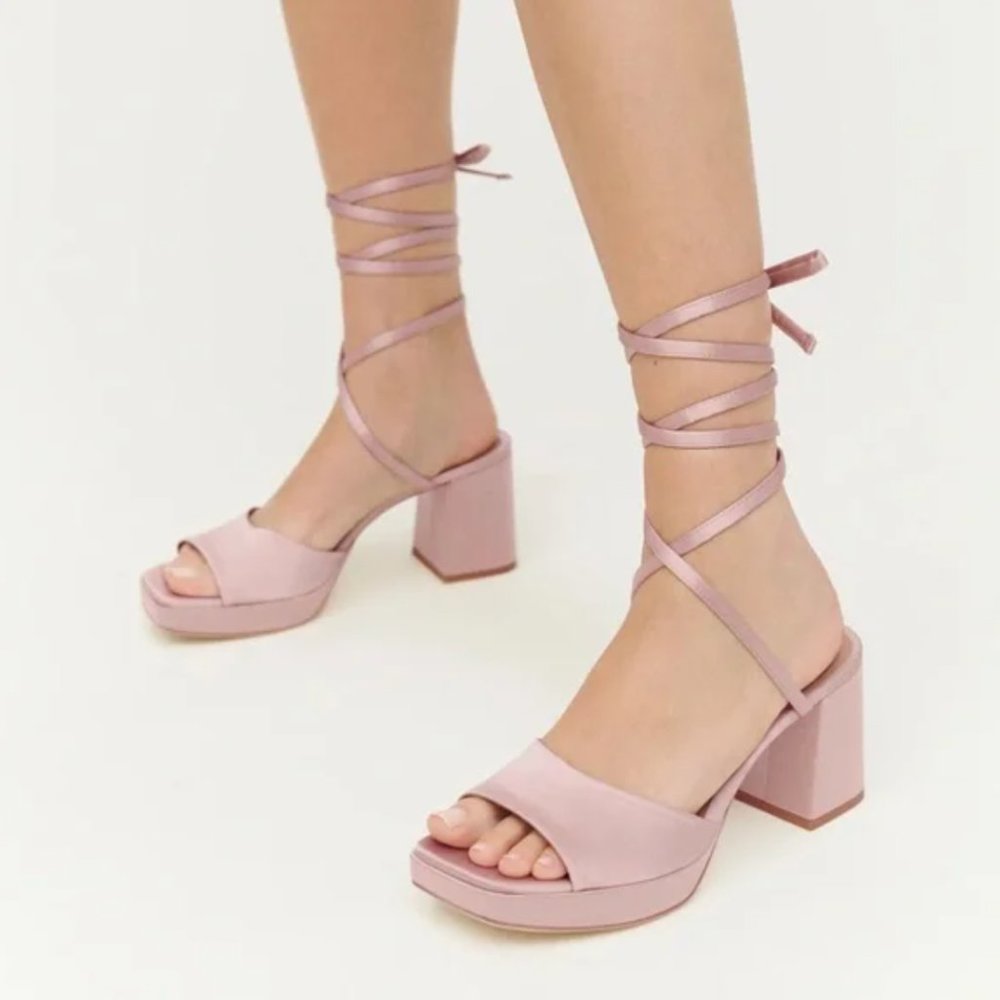 Reformation Magda Ankle Tie Platform